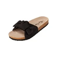 PepStep Slide Sandals for Women or Ladies Dressy Summer Casual, Cute Bow Tie Knot On Top Strap, Comfy Slip On Cork Foot Bed
