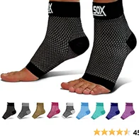 SB SOX Plantar Fasciitis Compression Socks for Women & Men (1 Pair) - BEST Ankle Socks for Plantar Fasciitis Relief, Arch Support, and Foot/Heel Pain for Everyday Use (Black, Large)
